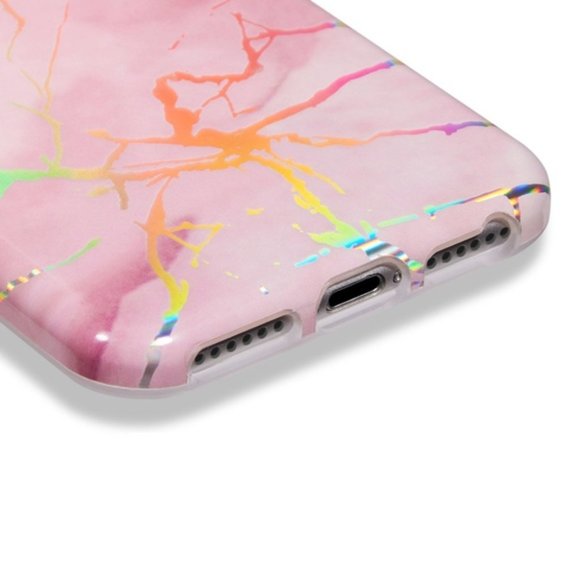 Pink Holographic Marble Case for iPhone 7/8 Plus - Picture 3 of 4